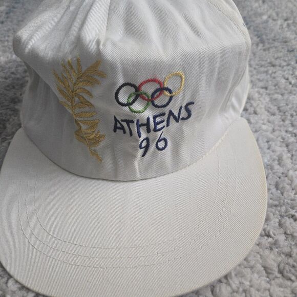 Vintage Cap  Athens 96 Olympics Hat White Size 59 - Picture 2 of 5